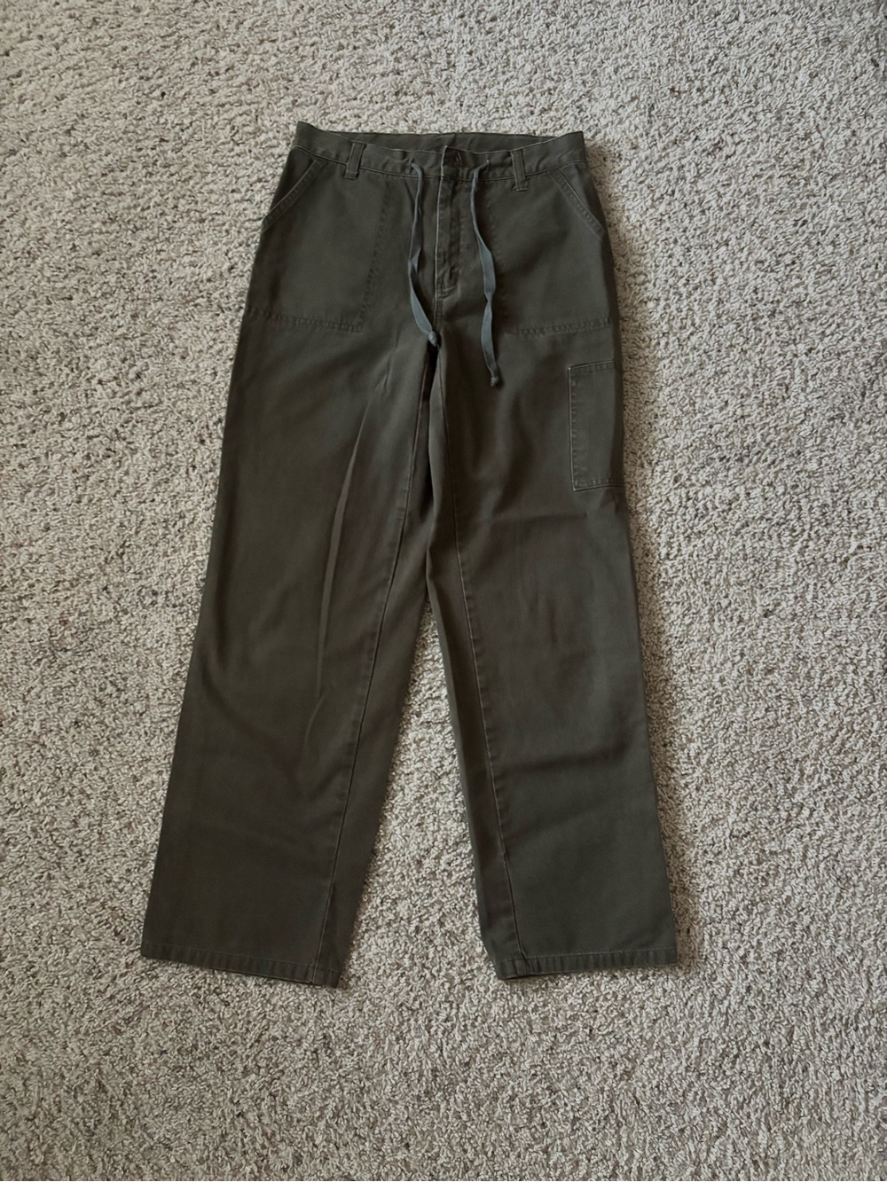 Faded Glory Olive Green Cargo Drawstring Pants
